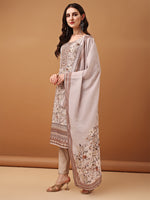 Thumbnail for Hand Embroidered,Schiffli & Printed Kurta With Pant & Printed Dupatta, Brown - Hiral Fashion - Distacart