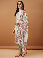 Thumbnail for Hand Embroidered,Schiffli & Printed Kurta With Pant & Printed Dupatta, Green - Hiral Fashion - Distacart