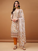 Thumbnail for Hand Embroidered,Schiffli & Printed Kurta With Pant & Printed Dupatta, Yellow - Hiral Fashion - Distacart