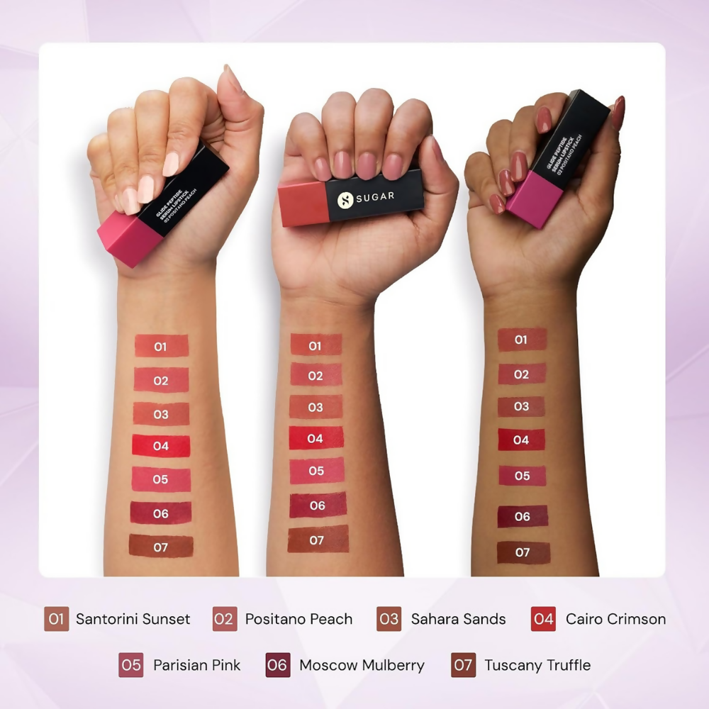 Sugar Cosmetics Glide Peptide Serum Lipstick with Vitamin E - 07 Tuscany Truffle - Dista