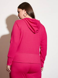 Thumbnail for Lyush Women Fuchsia Terry Zipper Hoodie Jacket