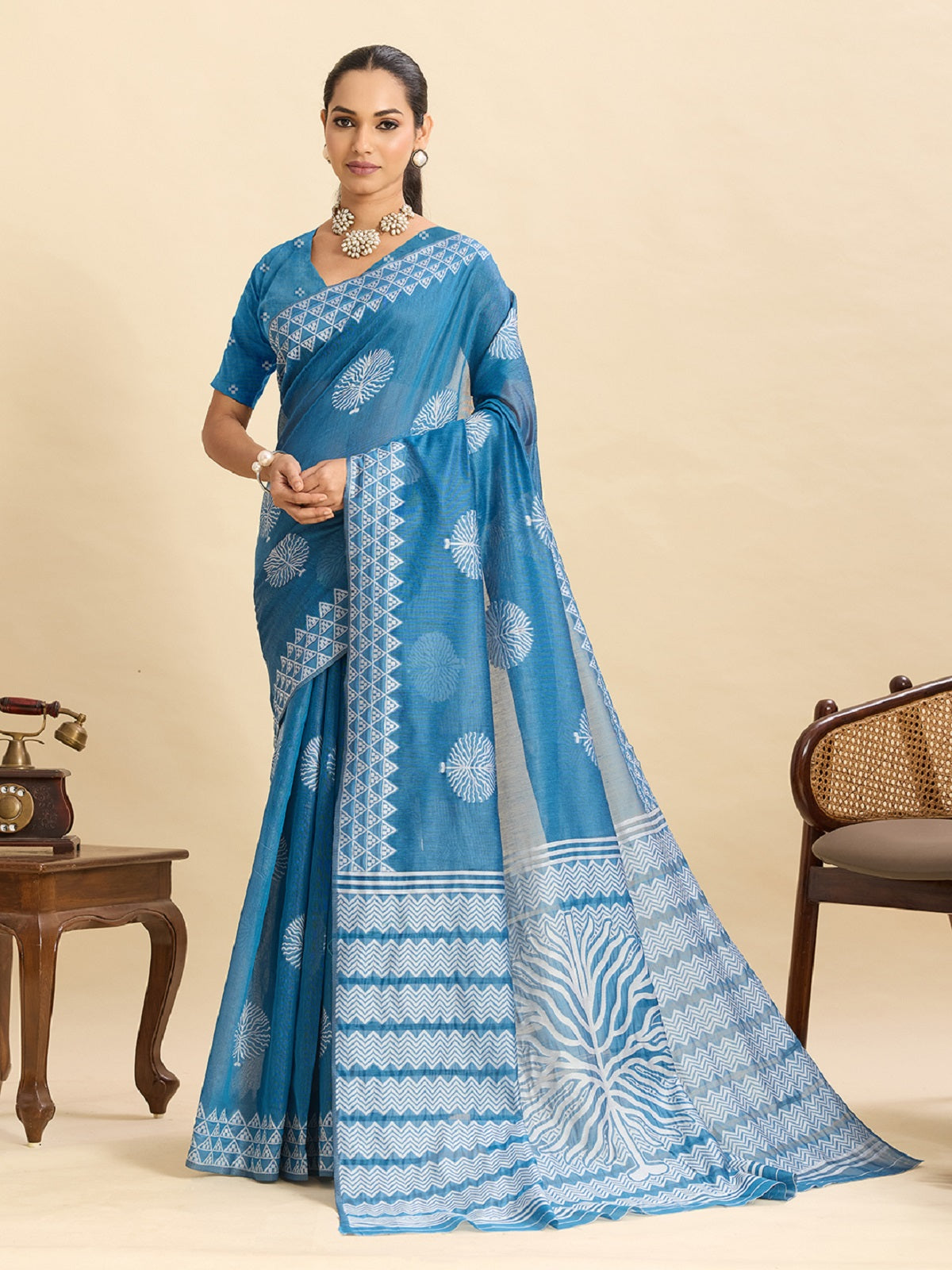 Dwija Fashion Sky Blue Casual Wear Soft Silk Bas Weaving Saree With Unstitched Blouse - Dista