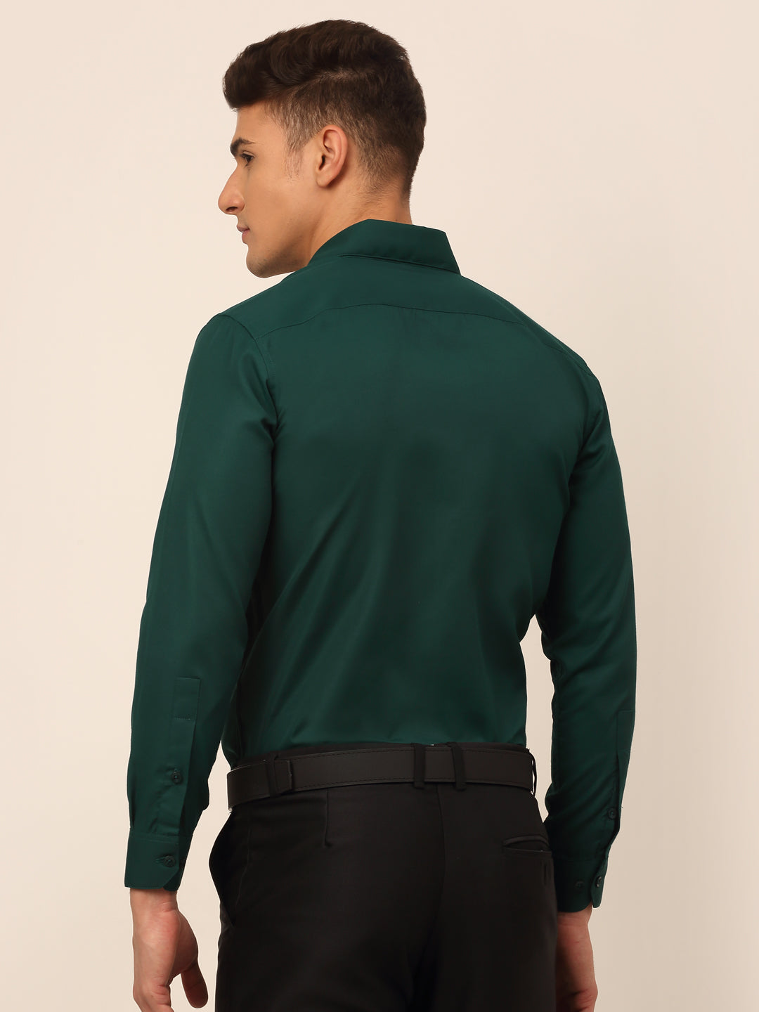 Jainish Men's Green Formal Solid Shirts - Distacart