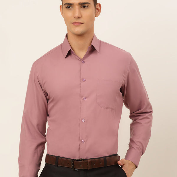Jainish Men's Magenta Pink Formal Solid Shirts - Distacart