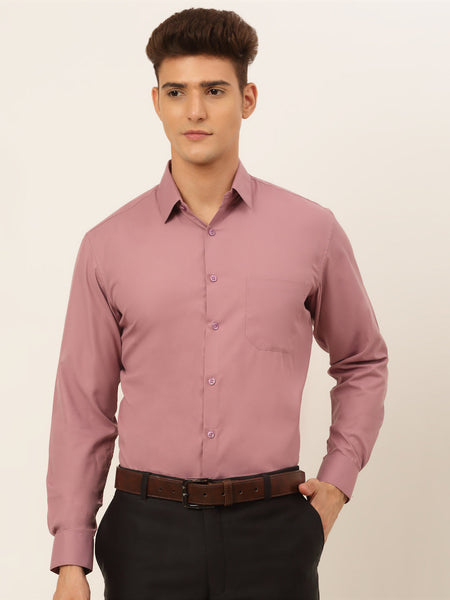Jainish Men's Magenta Pink Formal Solid Shirts - Distacart