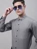 Jainish Men's Dark-Grey Cotton Solid Formal Shirt - Distacart