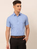 Jainish Men's Cotton Printed Formal Shirts - Light-Blue - Distacart