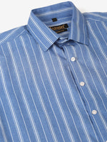 Thumbnail for Jainish Men's Blue & White Classic Striped Formal Shirt - Distacart