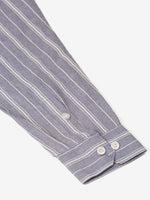 Thumbnail for Jainish Men's Light Grey & White Classic Striped Formal Shirt - Distacart