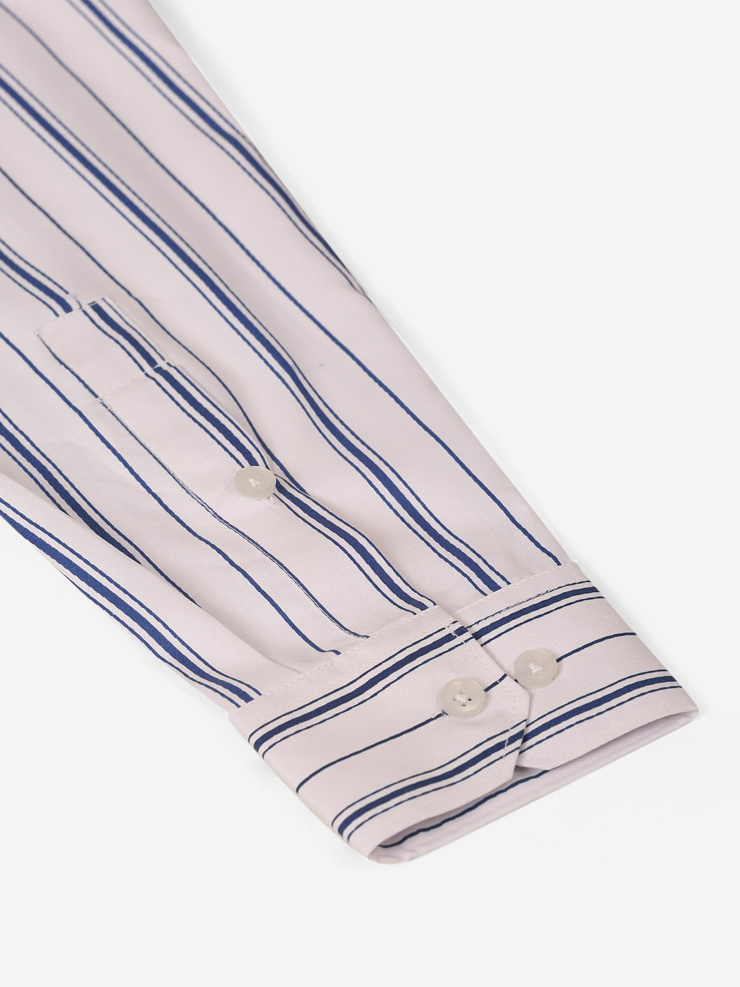 Jainish Men's White & Blue Classic Striped Formal Shirt - Distacart