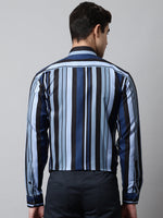 Thumbnail for Jainish Men's Grey Classic Striped Formal Shirt - Distacart