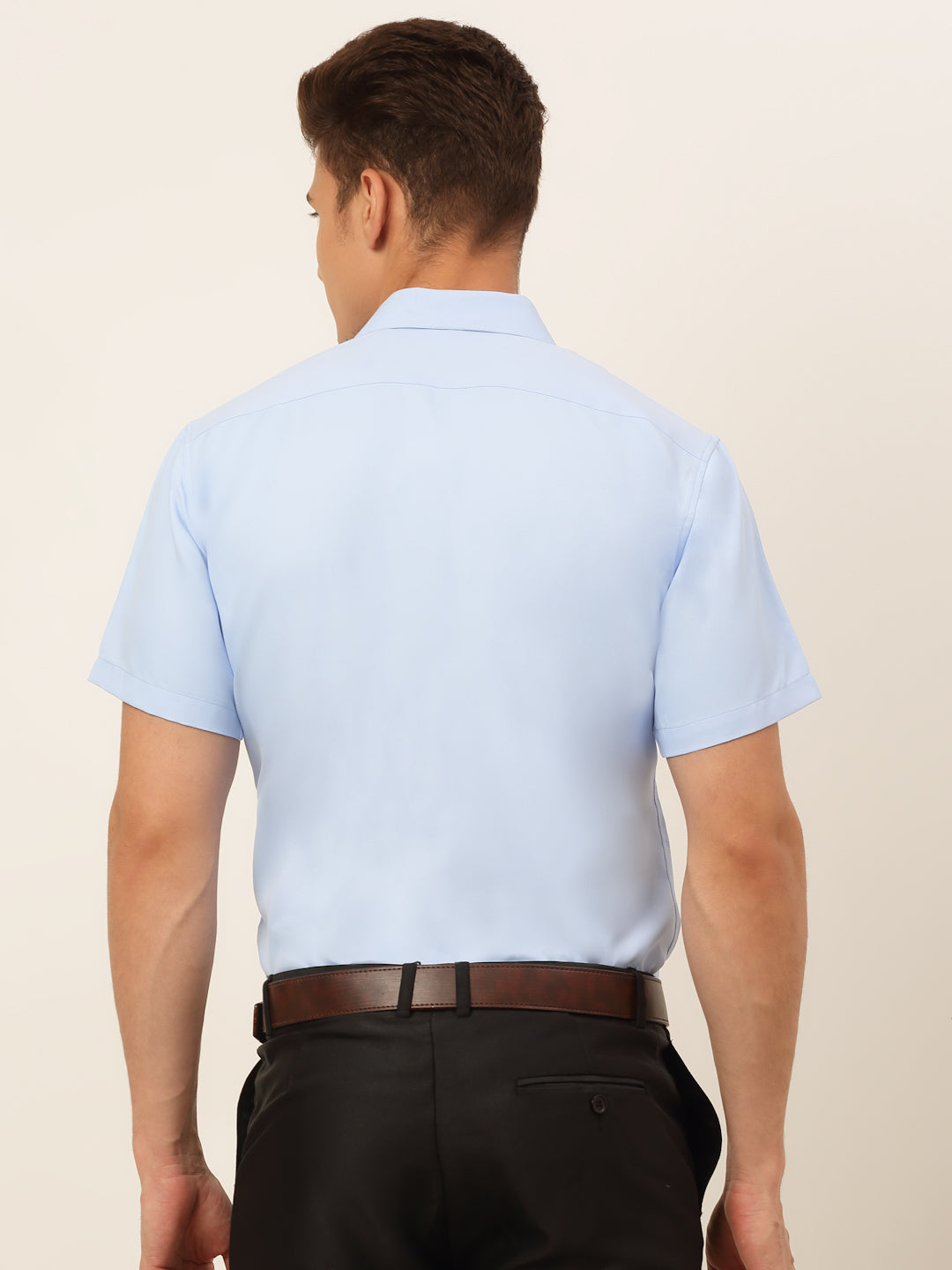 Jainish Men's Cotton Solid Formal Shirt - Firozi - Distacart