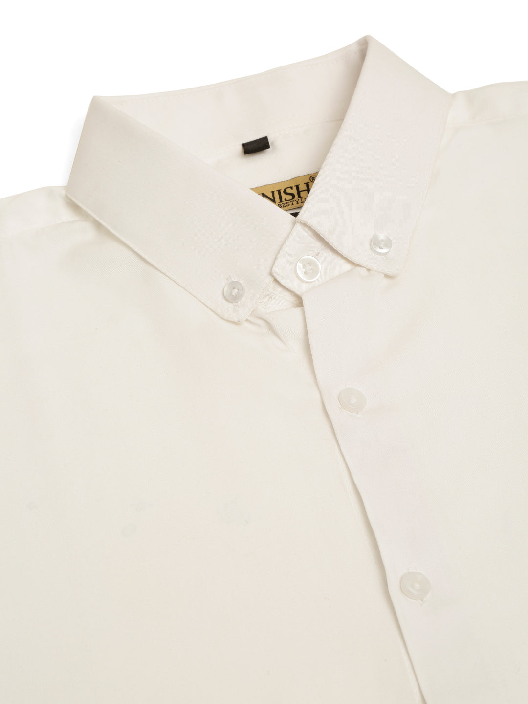 Jainish Men's Cotton Solid Formal Shirt - White - Distacart