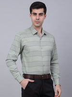 Thumbnail for Jainish Men's Pista Green Horizontal Striped Formal Shirt - Distacart