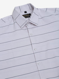 Thumbnail for Jainish Men's White Horizontal Striped Formal Shirt - Distacart
