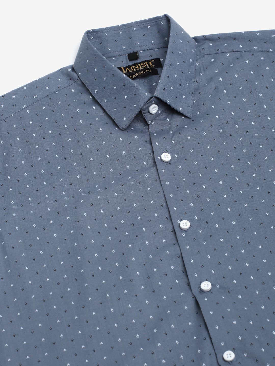 Jainish Men's Cotton Half Sleeve Printed Formal Shirts - Grey - Distacart