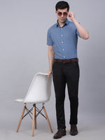 Thumbnail for Jainish Men's Cotton Half Sleeve Printed Formal Shirts - Blue - Distacart