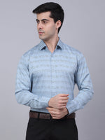 Thumbnail for Jainish Men's Cotton Lycra Printed Formal Shirts - Sky Blue - Distacart