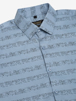 Thumbnail for Jainish Men's Cotton Lycra Printed Formal Shirts - Sky Blue - Distacart