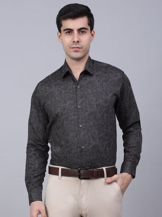 Jainish Men's Cotton Lycra Printed Formal Shirts - Grey - Distacart