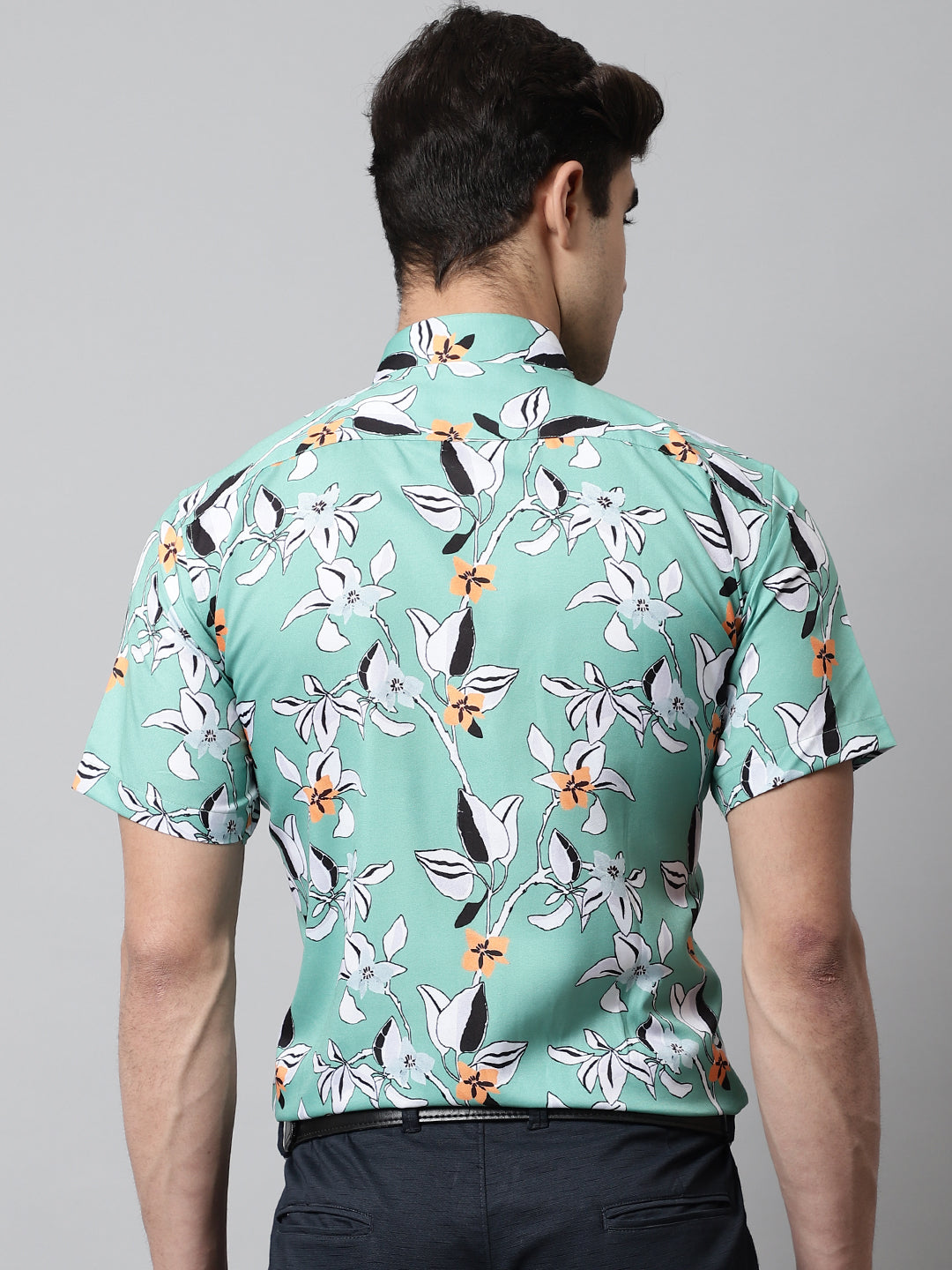 Jainish Men's Green Classic Printed Formal Shirt - Distacart