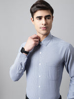 Thumbnail for Jainish Men's Blue Checks Pure Cotton Formal Shirt - Distacart