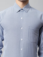 Thumbnail for Jainish Men's Blue Checks Pure Cotton Formal Shirt - Distacart