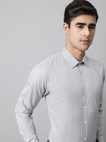 Thumbnail for Jainish Men's Light Grey Checks Pure Cotton Formal Shirt - Distacart