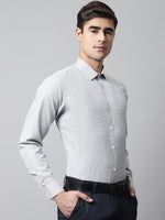 Thumbnail for Jainish Men's Light Grey Checks Pure Cotton Formal Shirt - Distacart