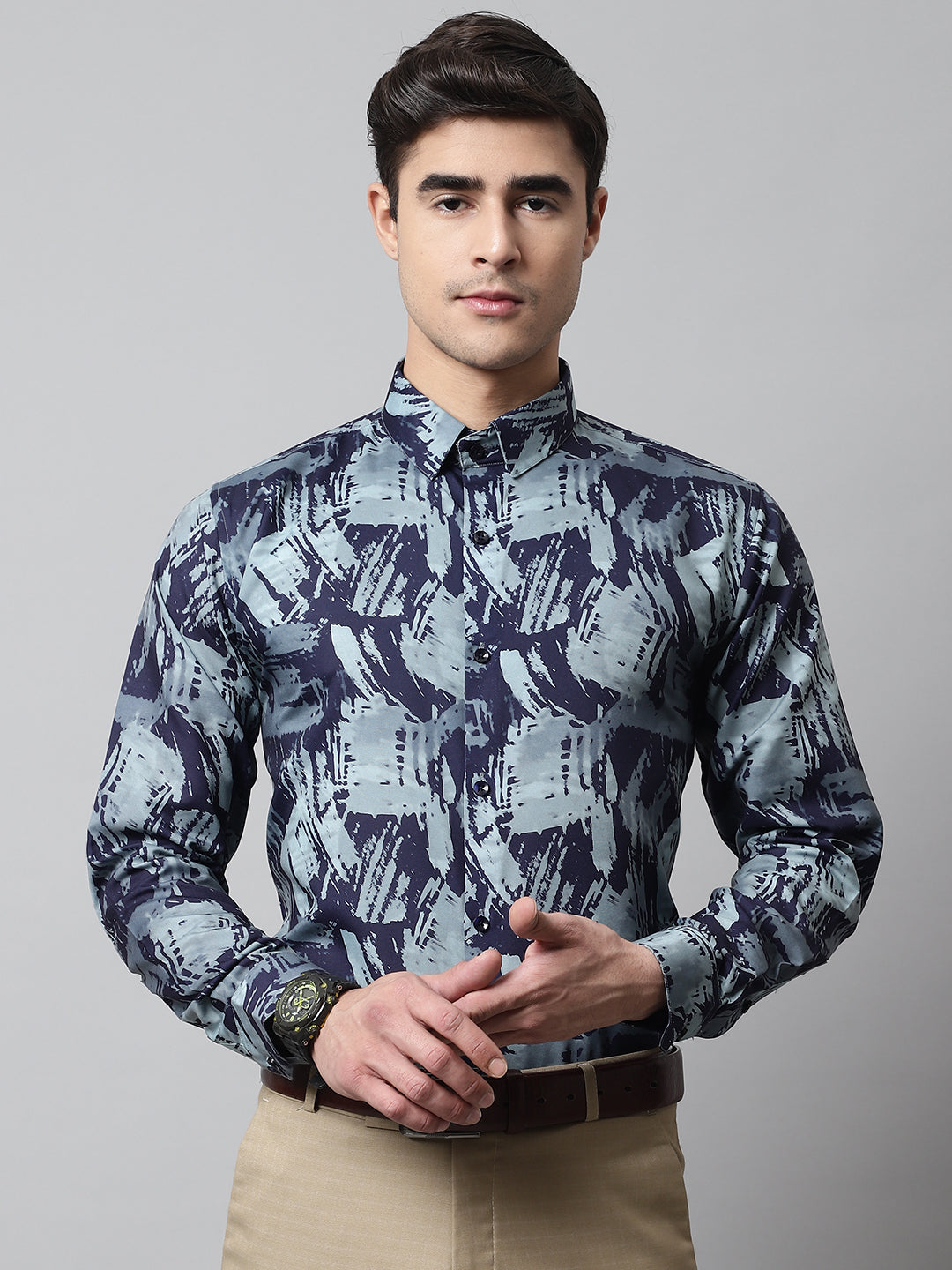 Jainish Men's Green Classic Printed Formal Shirt - Distacart