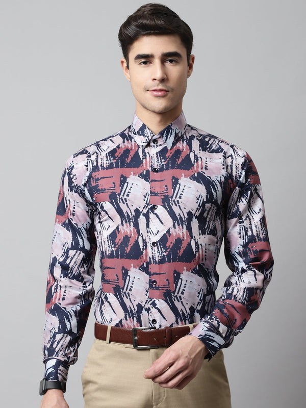 Jainish Men's Grey Classic Printed Formal Shirt - Distacart