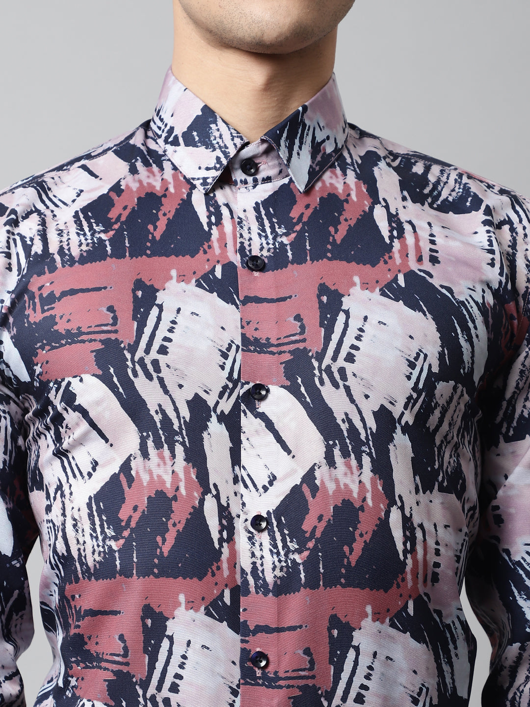 Jainish Men's Grey Classic Printed Formal Shirt - Distacart