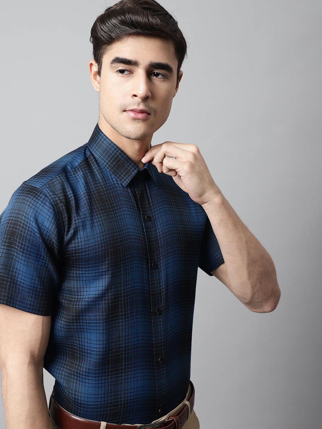 Jainish Men's Peacock Checks Regular Fit Cotton Formal Shirt - Distacart