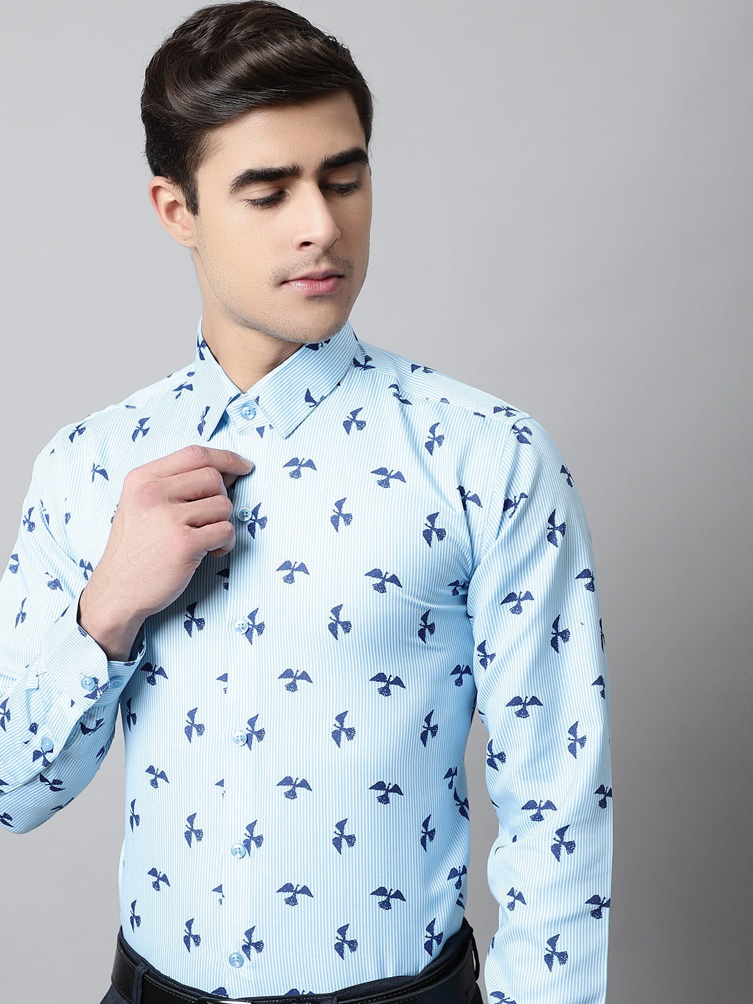 Jainish Men's Regular Fit Printed Pure Cotton Formal Shirt - Distacart