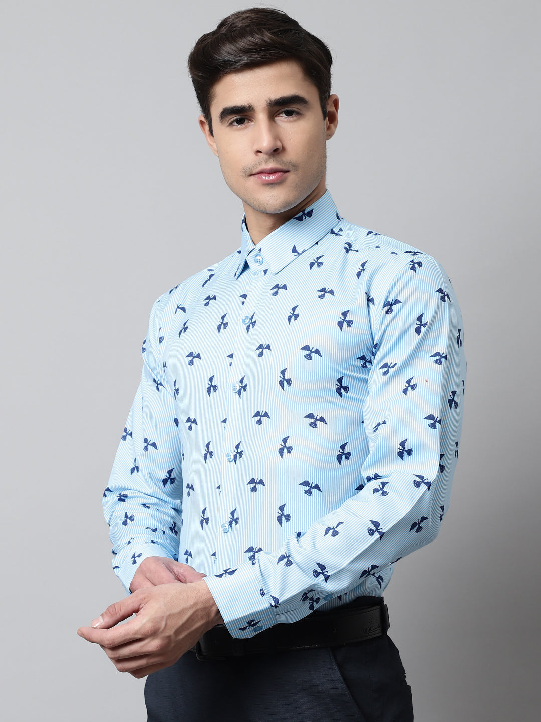 Jainish Men's Regular Fit Printed Pure Cotton Formal Shirt - Distacart