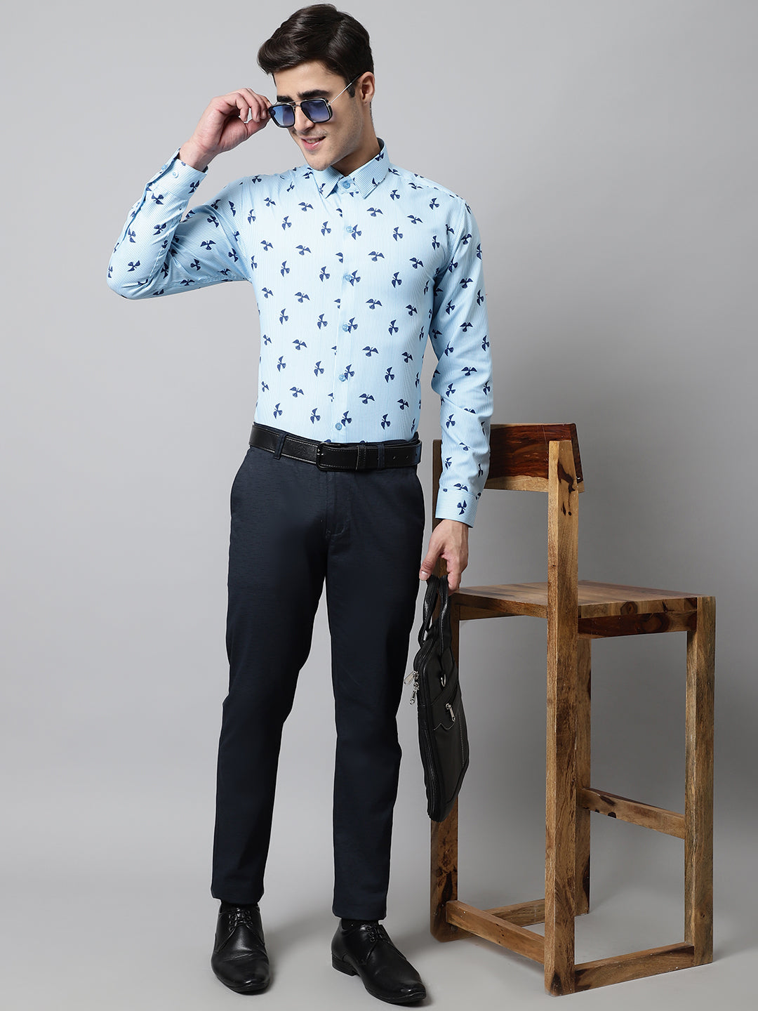 Jainish Men's Regular Fit Printed Pure Cotton Formal Shirt - Distacart