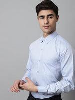 Thumbnail for Jainish Men's Sky Blue Micro Ditsy Printed Pure Cotton Formal Shirt - Distacart