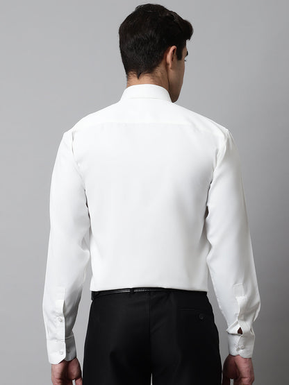 Jainish Men's White Classic Cotton Formal Shirt - Distacart