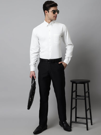 Jainish Men's White Classic Cotton Formal Shirt - Distacart