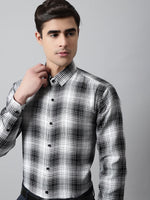 Thumbnail for Jainish Men's Black Checks Regular Fit Cotton Formal Shirt - Distacart