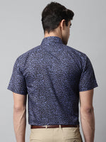Thumbnail for Jainish Men's Navy Blue Classic Printed Formal Shirt - Distacart