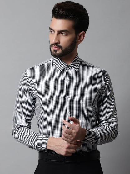 Jainish Men's Black Micro Checked Causal Shirt - Distacart