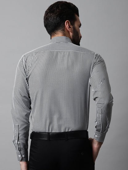 Jainish Men's Black Micro Checked Causal Shirt - Distacart