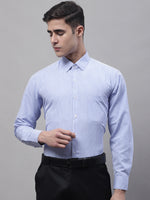 Thumbnail for Jainish Men's Blue Micro Checked Formal Shirt - Distacart