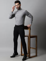 Thumbnail for Jainish Men's Grey Classic Slim Fit Solid Formal Shirt - Distacart