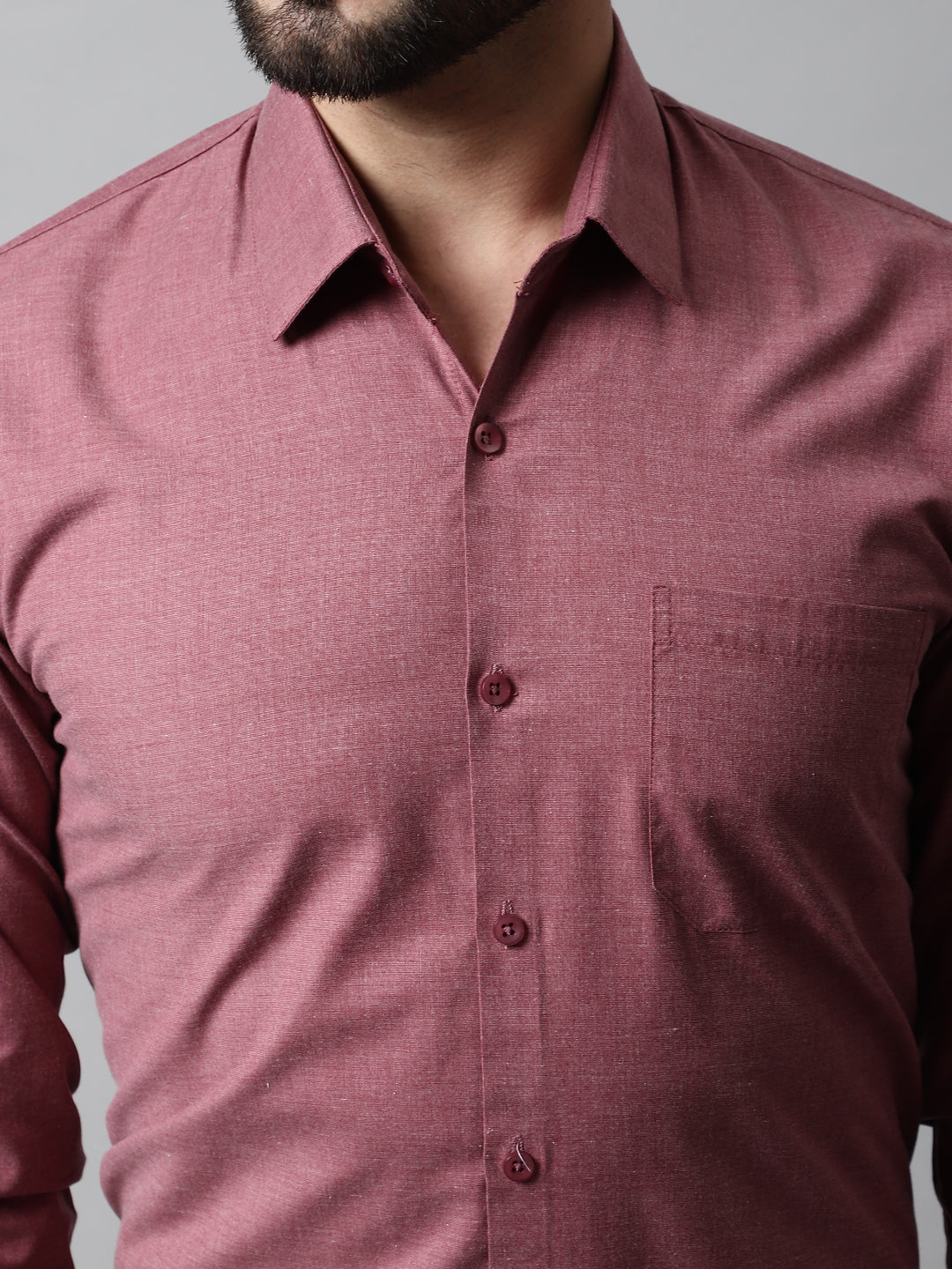 Jainish Men's Maroon Classic Slim Fit Solid Formal Shirt - Distacart