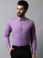 Thumbnail for Jainish Men's Purple Classic Slim Fit Solid Formal Shirt - Distacart