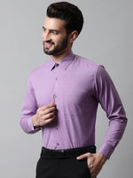 Thumbnail for Jainish Men's Purple Classic Slim Fit Solid Formal Shirt - Distacart