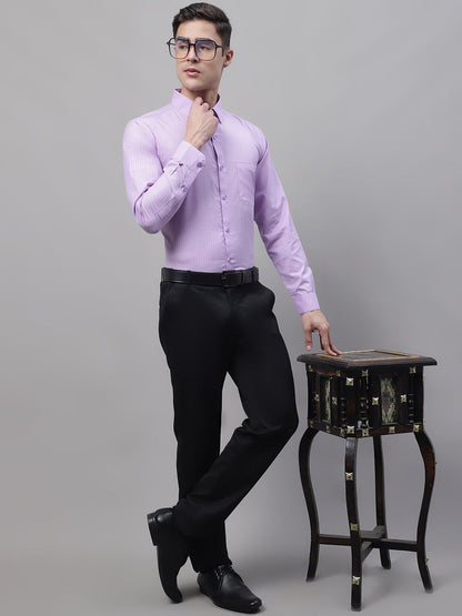 Jainish Men's Purple Micro Checked Formal Shirt - Distacart