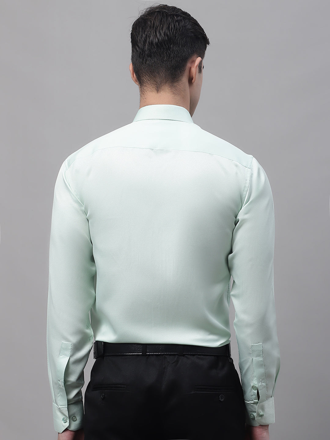 Jainish Men's Light-Green Dobby Textured Formal Shirt - Distacart
